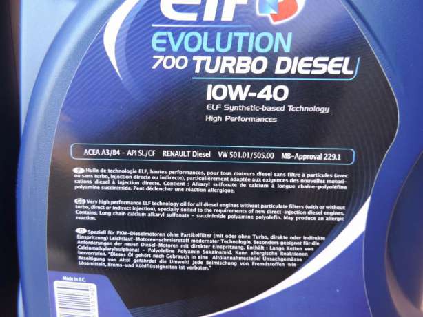 ELF Evolution 700 Turbo Diesel 10W40 5L . Precio: 30,72€. 